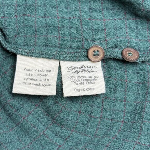 Gudrun Sjoden Organic Cotton Button Front Tunic Dress Green Small - Picture 5 of 8